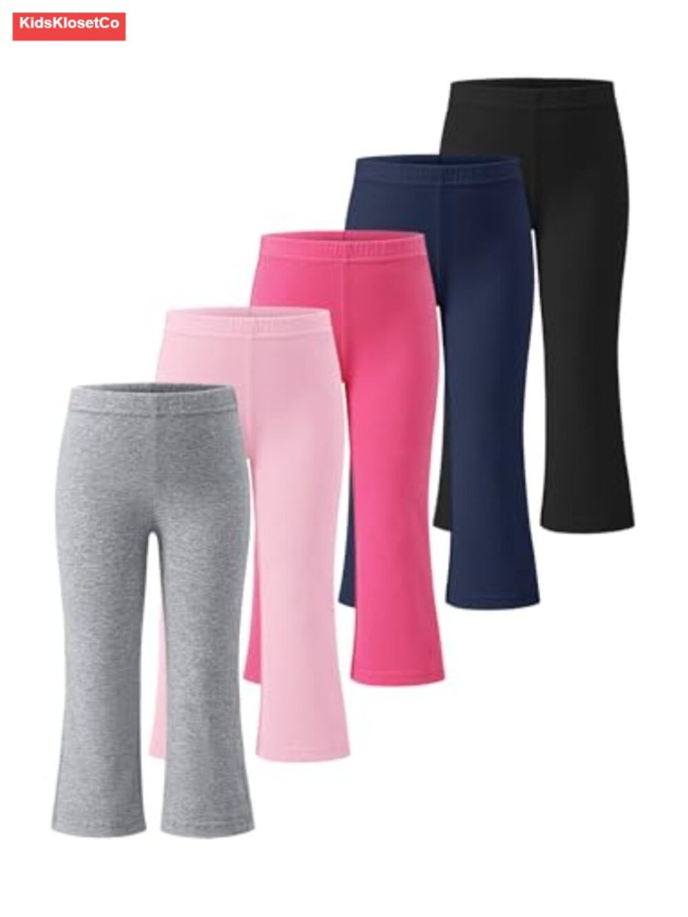Toddler Girls Cotton Leggings Bell Bottoms Flare Pants Set of 5